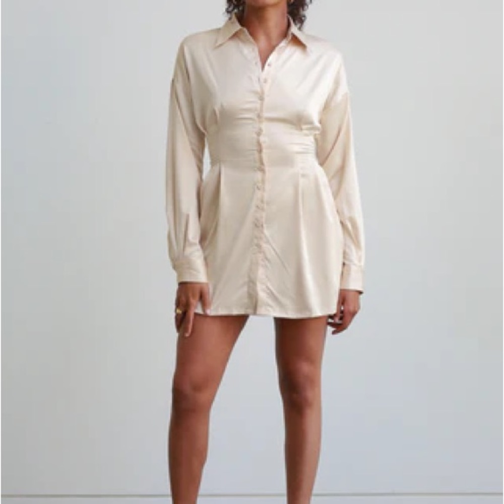 437 SILK BUTTON UP DRESS